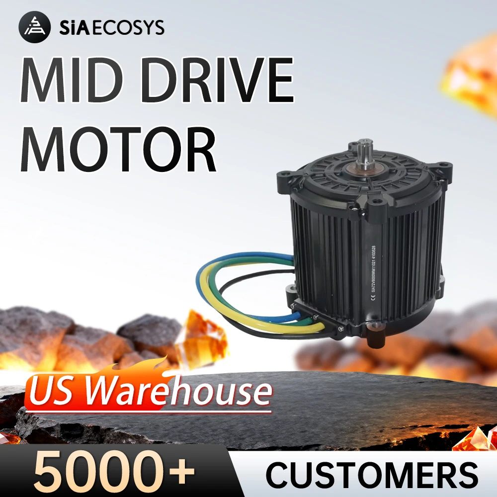 US Warehouse QSMOTOR QS180 8000W 72V Mid Drive Motor High Speed 110KM/H with 15T Sprocket for Electric Motorcycle