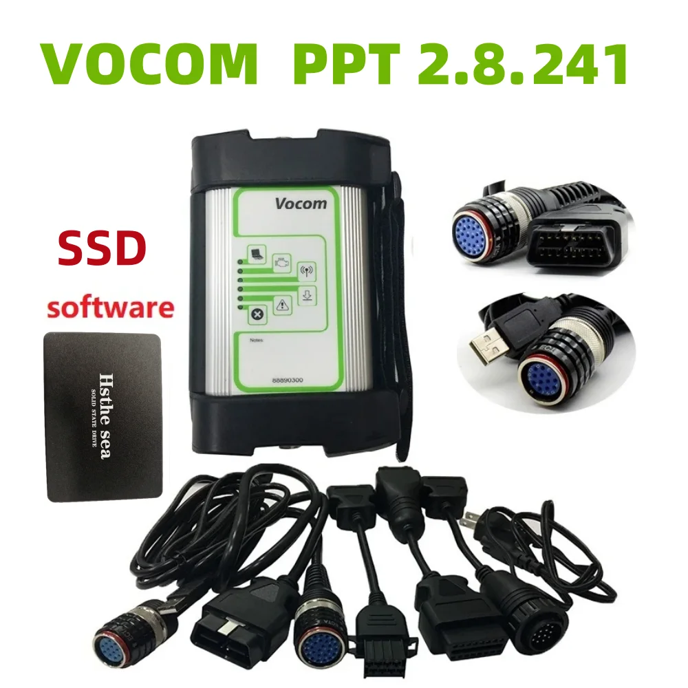 

Round Interface PTT2.8.241 VOCOM 88890300 Truck Diagnostic Tool Interface V2.8 Heavy Duty Truck Scanner for Reno /UD/Mack/wolwo