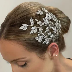 Luxury Wedding Hair Accessories Cubic Zircon CZ Bridal Hair Combs Headpieces For Bride Women Party Prom Hair Jewelry Headdress
