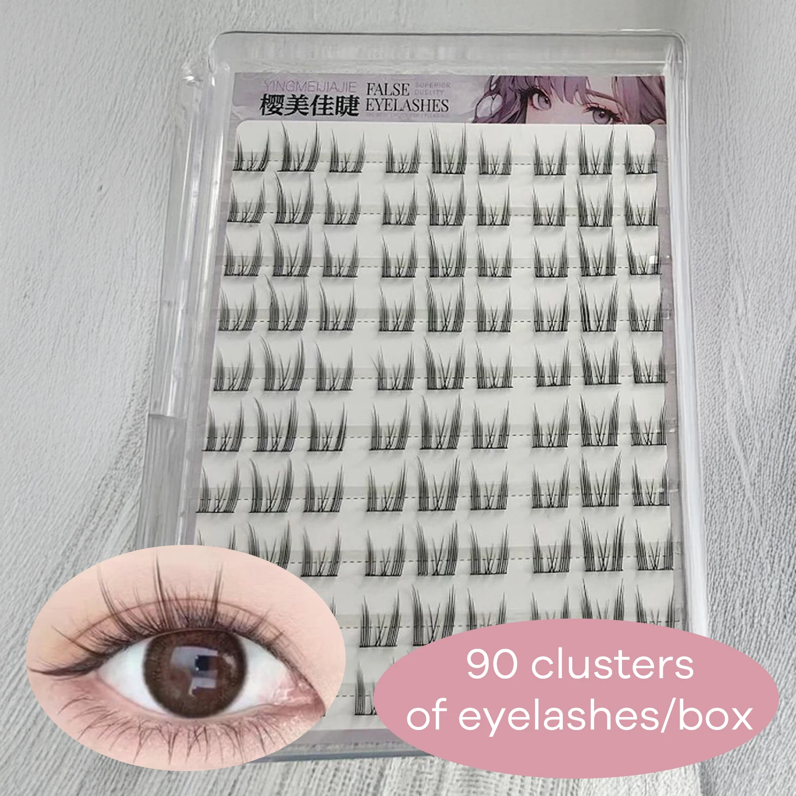 Manga cílios postiços estilo coreano c curl 7-13mm comprimento misto w forma cílios com faixa macia para acessórios de maquiagem diária