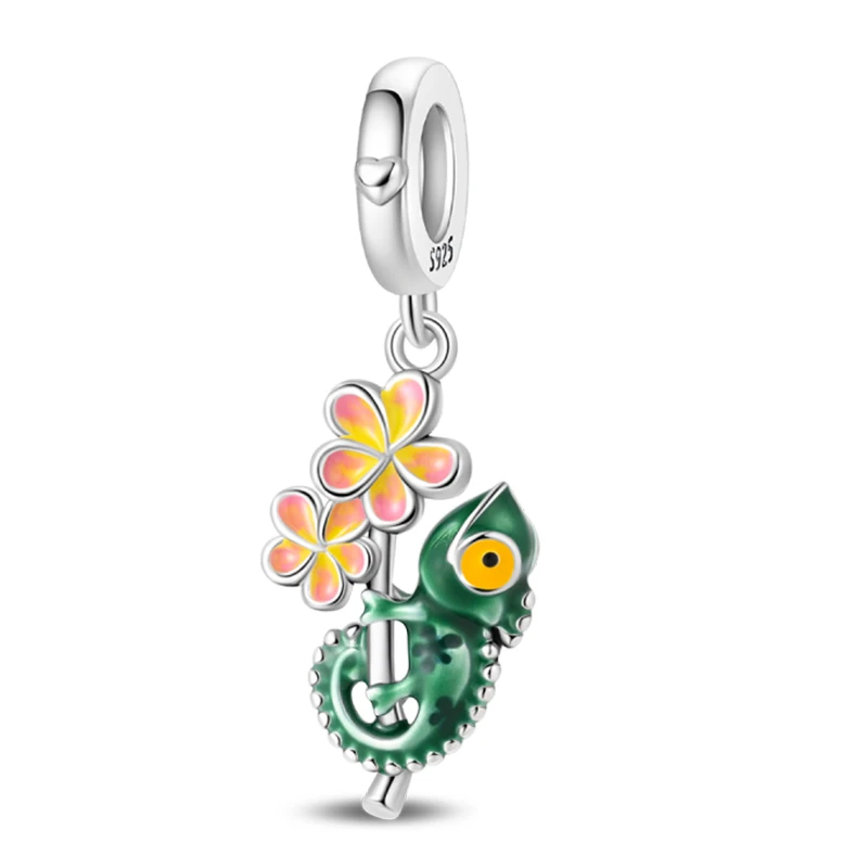 925 Sterling Silver Charms Pendant Temperature Change Color Chameleon Dangle Fit Original Bracelet DIY Women Jewelry Gift