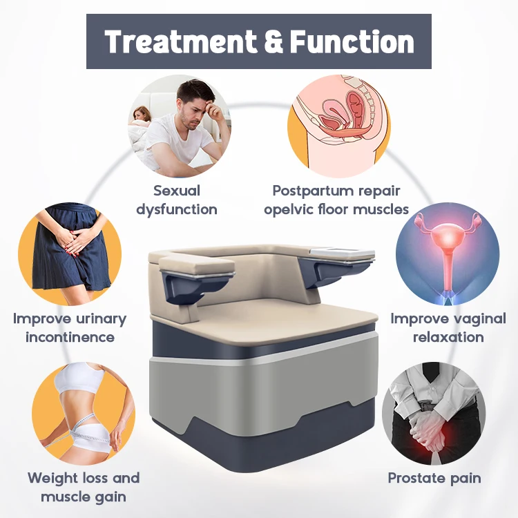 Ems كرسي المهبل تشديد أرضية الحوض محفز العضلات بعد الولادة إصلاح تسلا Ems سلس البول كرسي أرضية الحوض