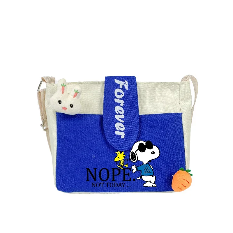 Bolso de hombro Snoopy para mujer, bolso de lona de algodón con estampado pequeño, bolso cruzado informal para mujer, bonito bolso de mensajero, regalos para niños