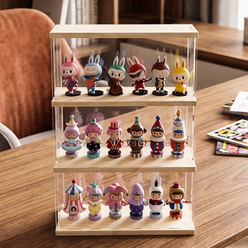 Single Room Clear Acrylic Display Case Compatible with Pop Mart, Dustproof Single Storage Box for Blind Box Action Figures