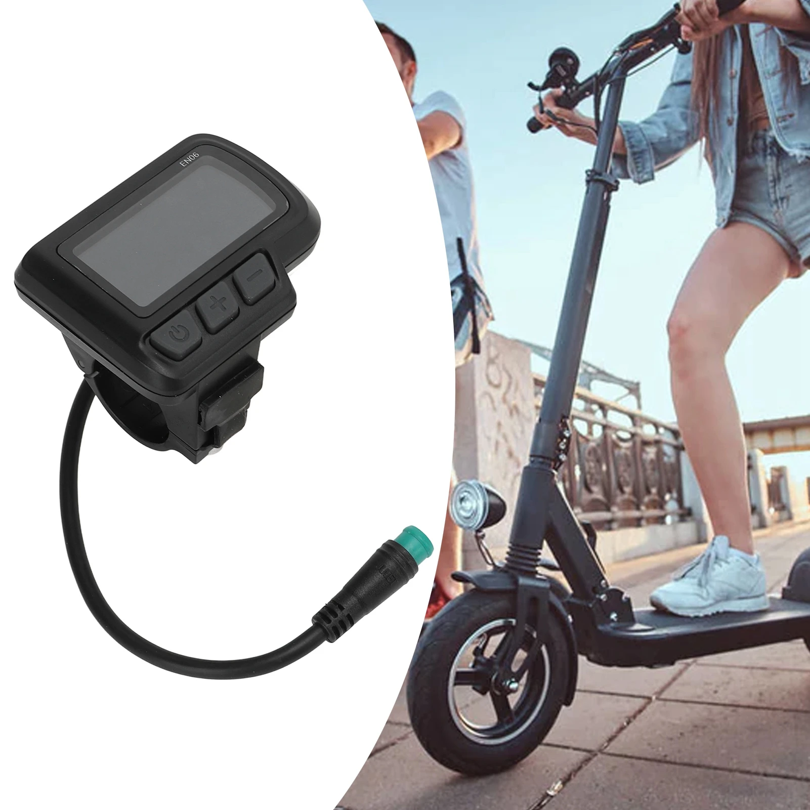 LCD-EN06 Liquid Crystal Meter, Electric Bicycle EN06 LCD Display Meter with USB Interface Speed Display for Electric Bike