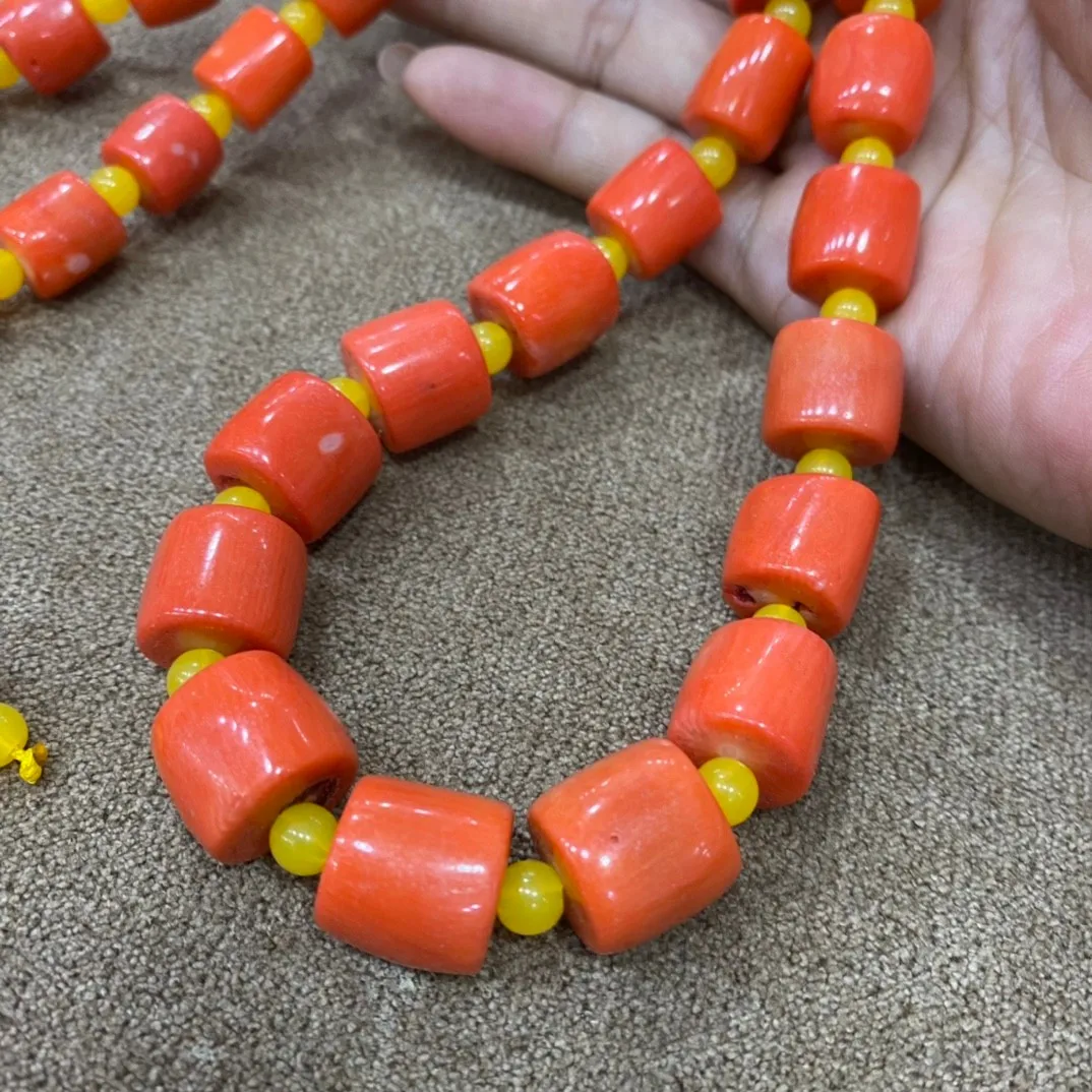 Collar de Coral Natural para mujer, joyería fina de piedras preciosas curativas, collares con cuentas de piedra de Coral rojo auténtico para novia, regalos para mamá