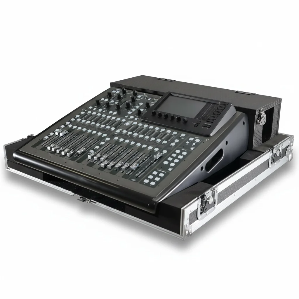 ATA Flight Case, 9mm (3/8 Inch) Plywood Audio Mixer Road Case with Doghouse for Behringer X32 Compact Console, ATA-300 Standard