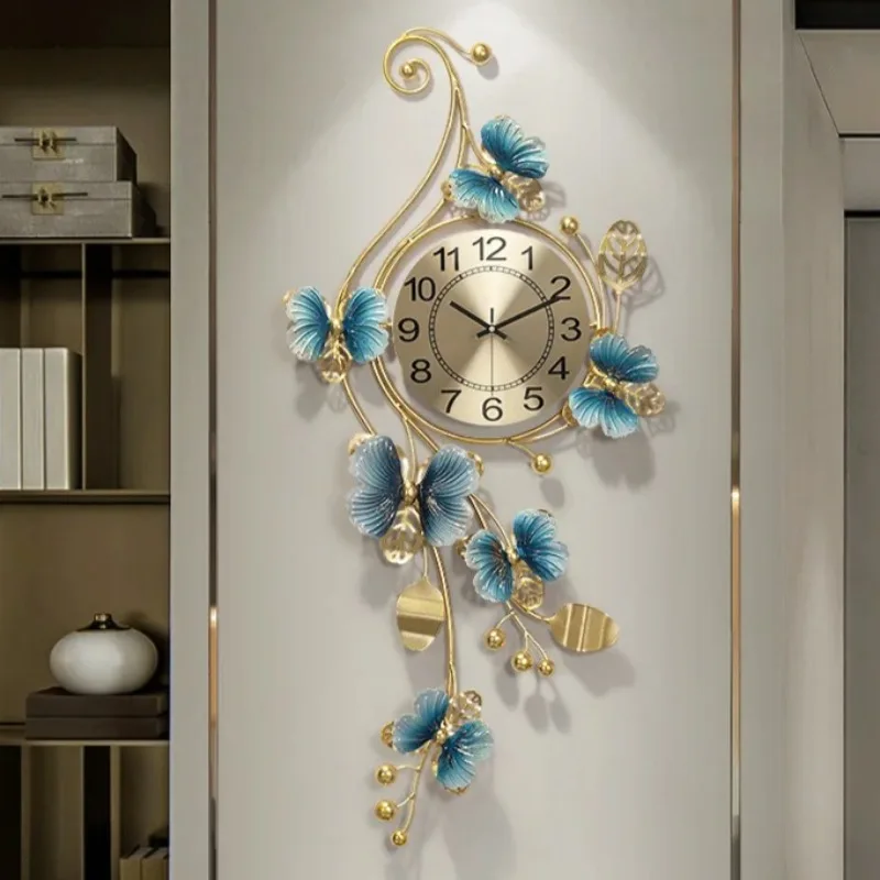 

Metal Butterfly Wall Clock Home Fashion Creative Decoration Clock Silent Sweep Seconds Quartz Watch Personality Wall Watchs