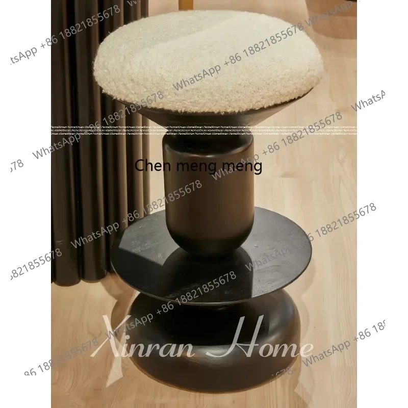 02M Medieval solid wood bar chair Home bar stool High chair Designer Xuan Guan Tai
