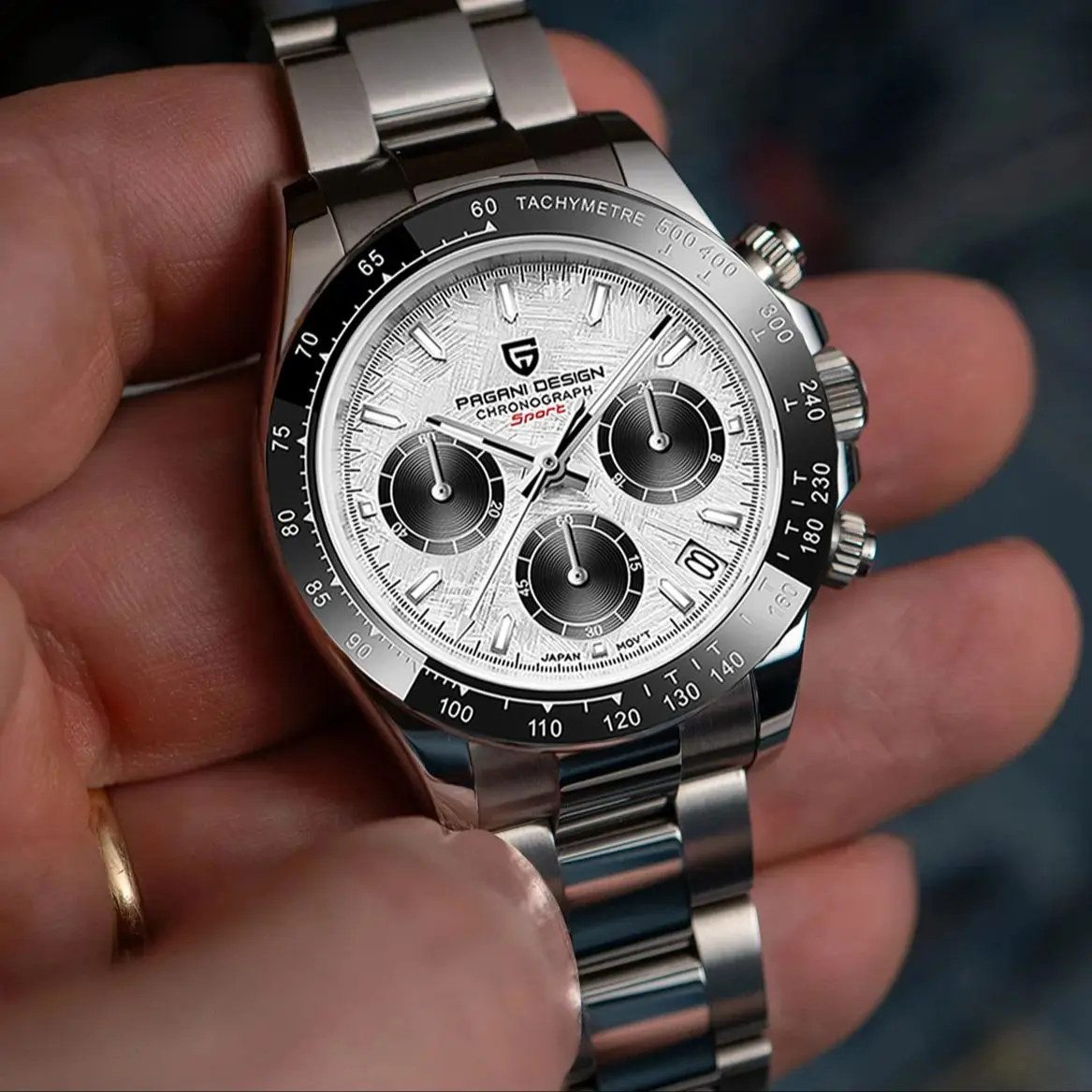 PAGANI DESIGN 2025 New PD-1644 Meteorite Dial Fashion Men Quartz Wristwatches 100M Sapphire Glass Chronograph relogio masculino