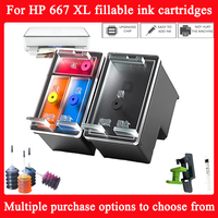 For HP 667 XL fillable ink cartridges For HP Deskjet Ink Advantage1275 2374 2375 2376 2775 2776 6475 6476 Printer ink For hp 667