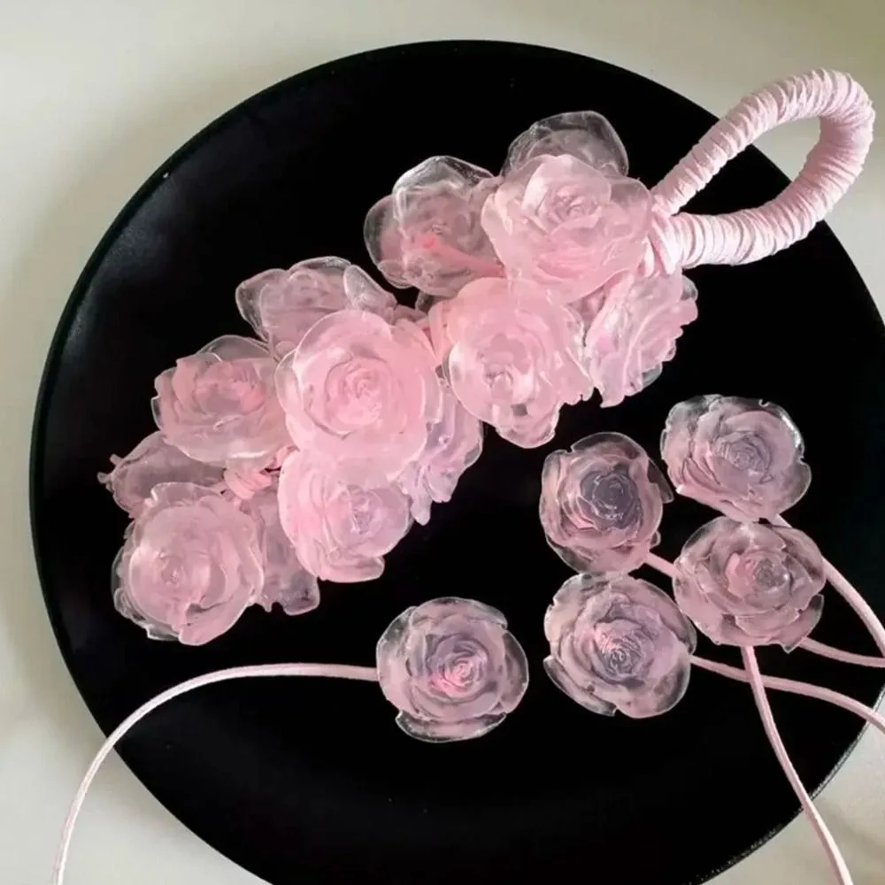 

Portable Transparent Crystal Rose Scented Soap Simulated Rich Foam Cleansing Soap Hanging Gentle Rose Cold Soap for Shower
