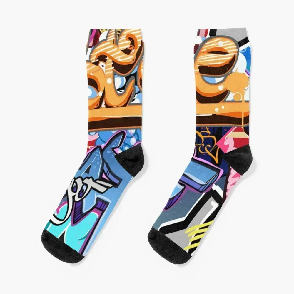 

Wall Art Graffiti Illustration Socks aesthetic cycling Rugby Socks Ladies Men's