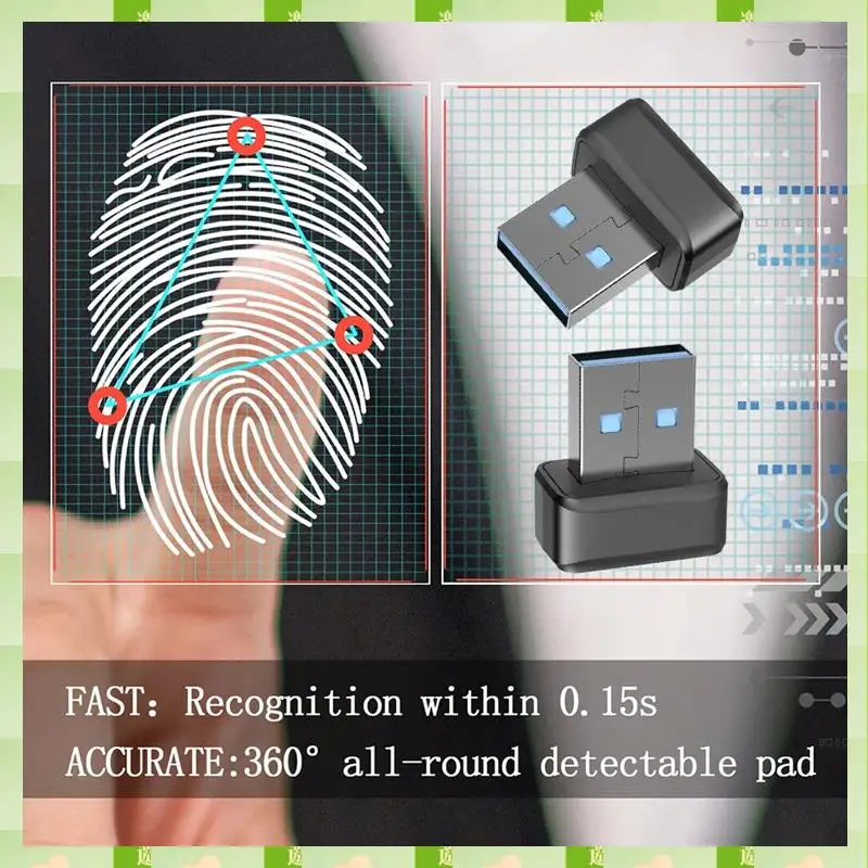 2025 USB Fingerprint Key Reader FIDO U2F Speedy Matching Security Key Windows Hello Anti-Spoofing Mini Fingerprint Reader Easy T