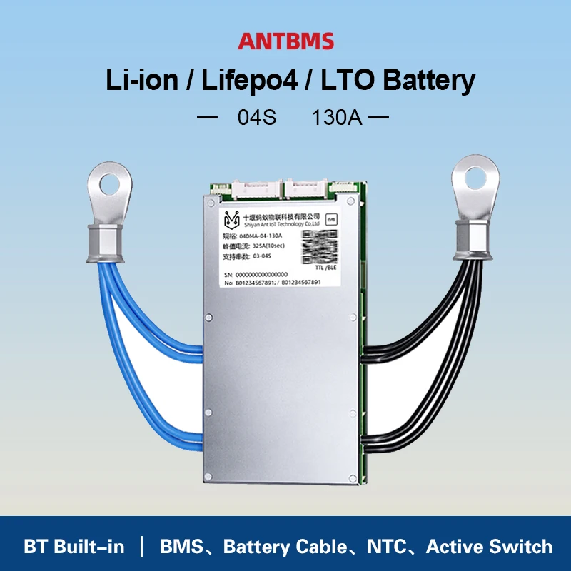 

ANT Smart BMS 4S 12V 130A peak 325A Lithium Battery BMS for 18650 Lifepo4 Li-Ion with bluetooth UART RS485 CAN power bank Solar