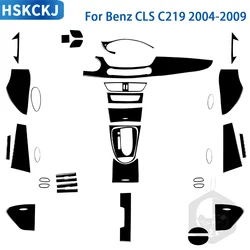 For Mercedes Benz CLS C219 2004-2009 Accessories Car Black Plastic Interior Gear Central Control Air Outlet Panel Trim Sticker