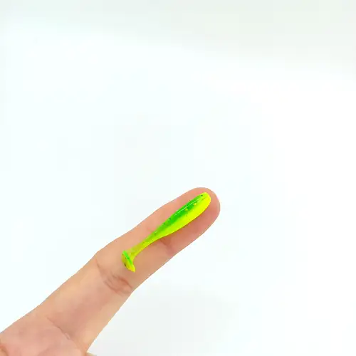 Imagen 1 del producto DUODUOYU, 10 Uds., Micro Señuelos de Pesca blandos, 0,35g/35mm, señuelo de gusano con cola en T, plantilla de cebo Artificial pequeño, Wobblers, aparejos de pesca de Lucio