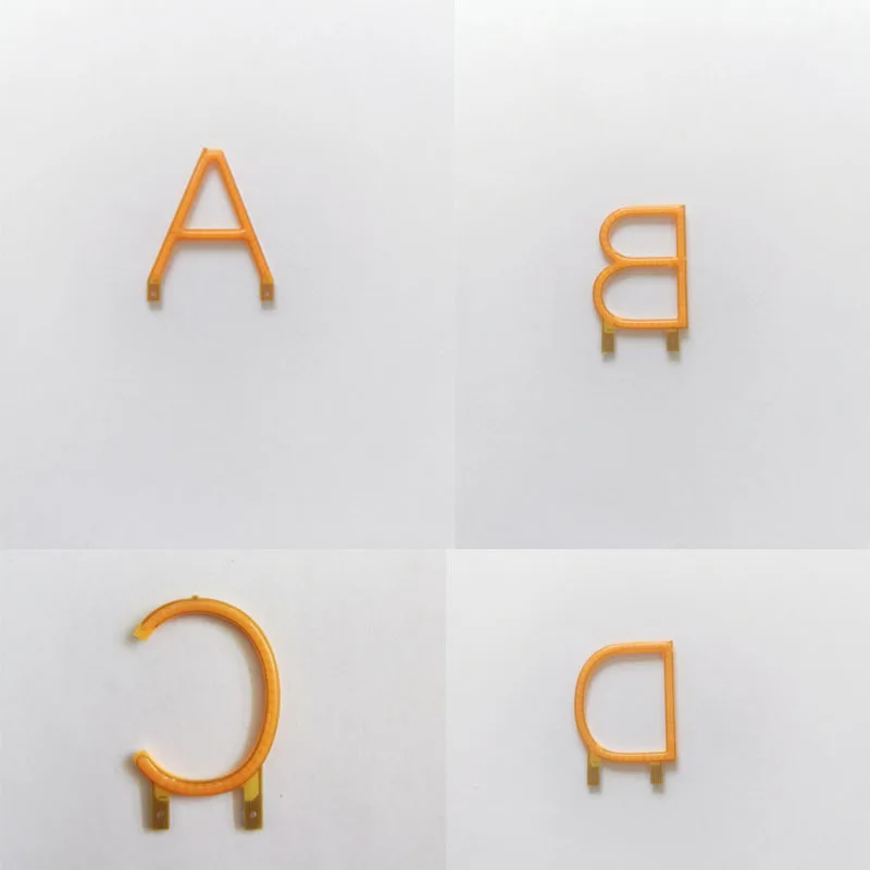 Edison English Letter Filament DIY Candle Style COB LED Filament, DC3V Yellow Diodes Party Decoration Accessory
