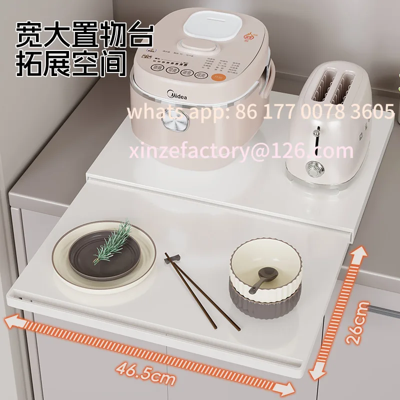 

Customizable Pull-out Shelf Kitchen Microwave Oven Stand Baffle Bottom Large Capacity