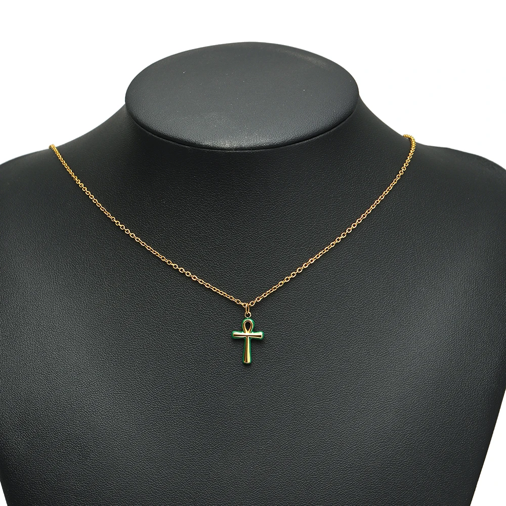 5 Stück 18K vergoldete Edelstahl-Emaille-Kreuzanhänger für DIY-Halsketten, Schmuckherstellung, Ohrringe, Armbandzubehör – Detail 5