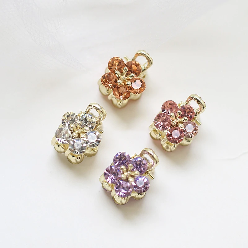 Mini Rhinestones Flower Hair Claw Clips  Non Slip Grip for Thick Hair Strong Hold Hair Jaw Clip Hair Accessories
