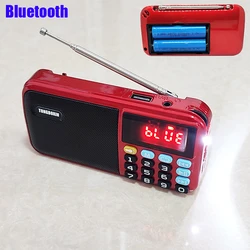 C-803 bluetooth Speaker Support 2 18650 batteria portatile MP3 Radio Super Bass TF USB FM Player LED Torch 3.5mm auricolare Out