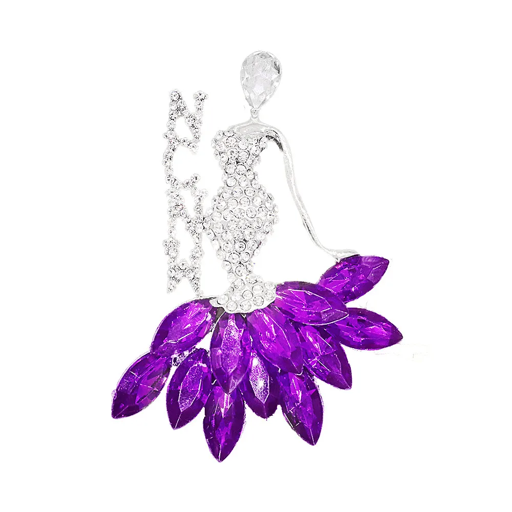 Греческая фиолетовая крутая Черная Женская Брошь NCNW, танцующая Женская булавка, модные ювелирные изделия