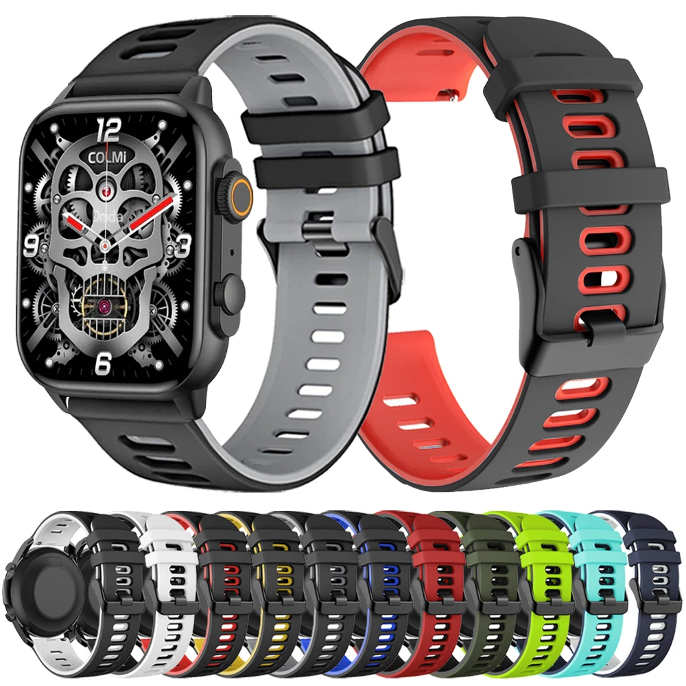 Correa de silicona suave para COLMI C81, C80, M40, M42, pulsera de reloj inteligente, repuesto para COLMI P71, P73, P8, I30, 20mm, 22mm, accesorios