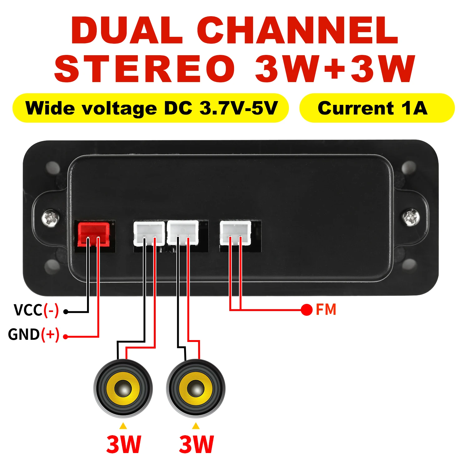 Wzmacniacz 6W Dekoder odtwarzacza MP3 Płytka 5V Bluetooth 5.0 Bezstratny format Dekoder muzyczny Moduł Samochodowe radio FM TF USB Rejestrator