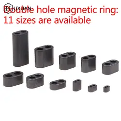 10pcs RF Nickel-zinc Hollow Ferrite Core Double Holes RF Magnet RF Accessories Double-Hole Magnetic Ring  Aperture