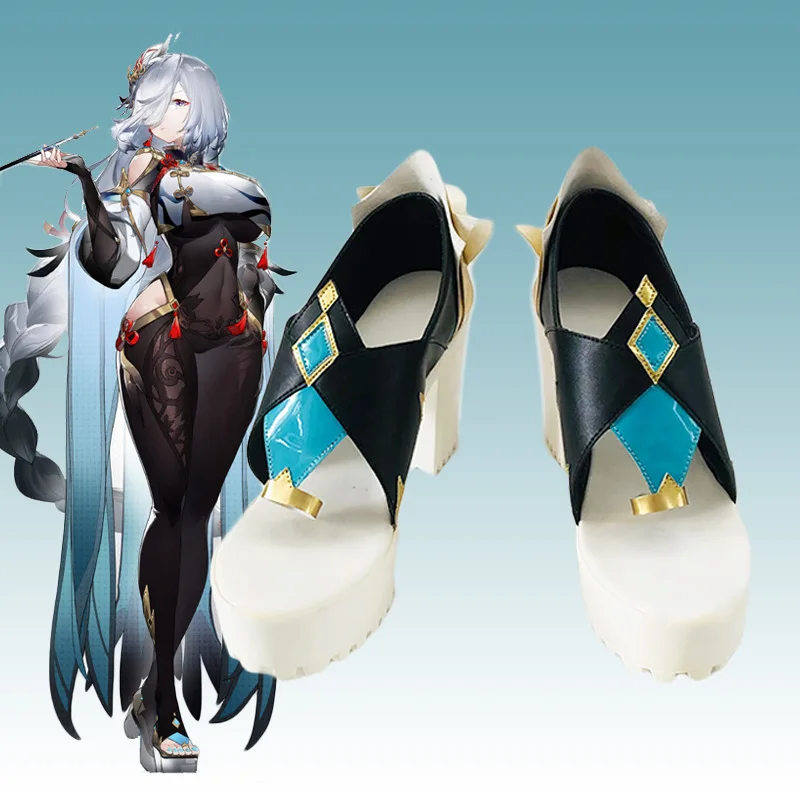 

Yu Косплей Магазин Shenhe Обувь для косплея Хэллоуин Карнавал Вечеринка Рождество Настройка