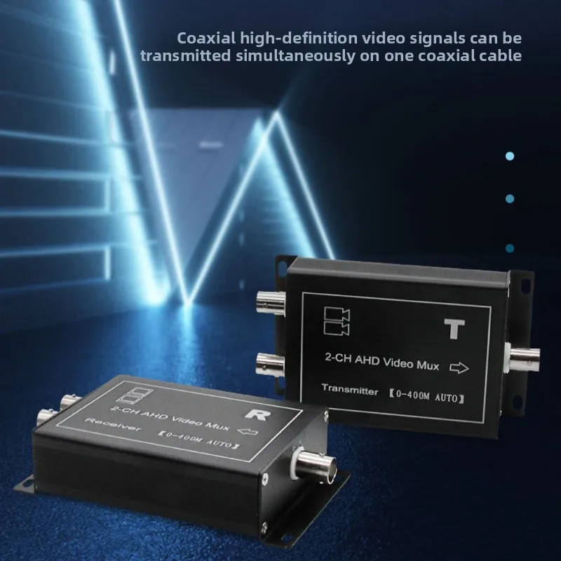 Coaxial High Definition Two-way Multiplexer AHD One To Two Video Signal Stacker 720/960/1080P