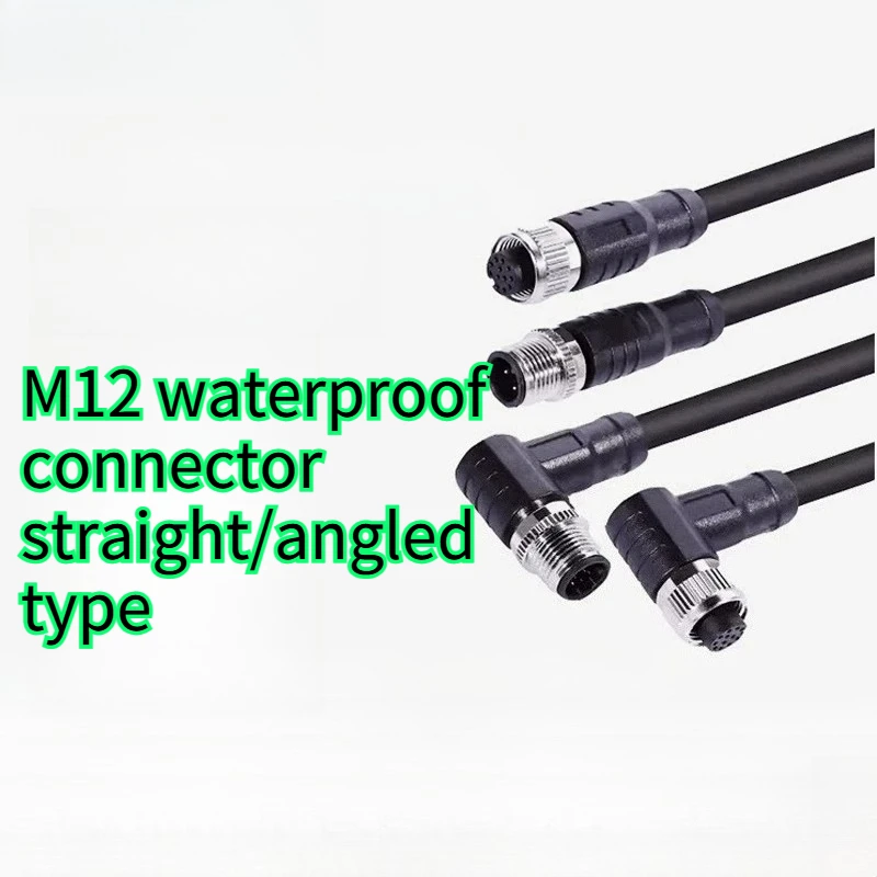 M12 PVC Molded Straight & Elbow Cable, 3/4/5/6/8/12 Pin Waterproof Connector, Aviation Sensor Plug