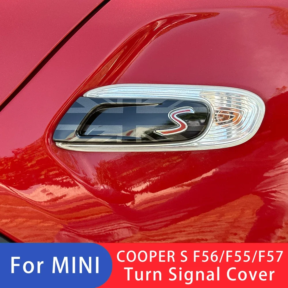 

For MINI Cooper S F55 F56 F57 2015-2020 Car Fender Turn Signal Exterior Light Covers Sticker Accessories