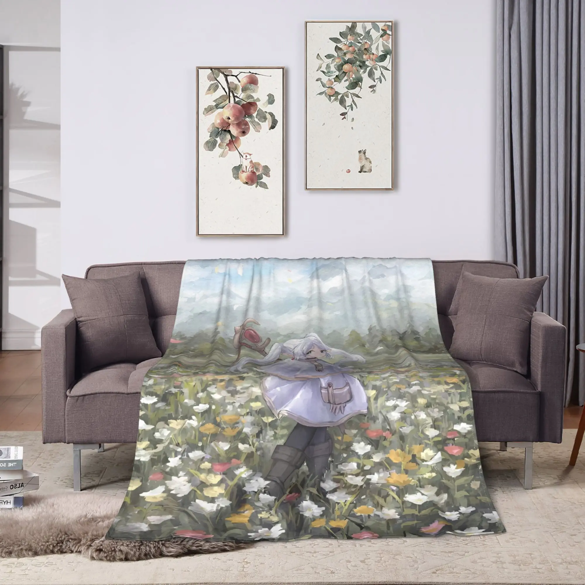 Sousou No Frieren Blanket Quality Warm Comfy Popular Anime Bedding Throws Winter Camping Couch Bed Fashion Bedspread