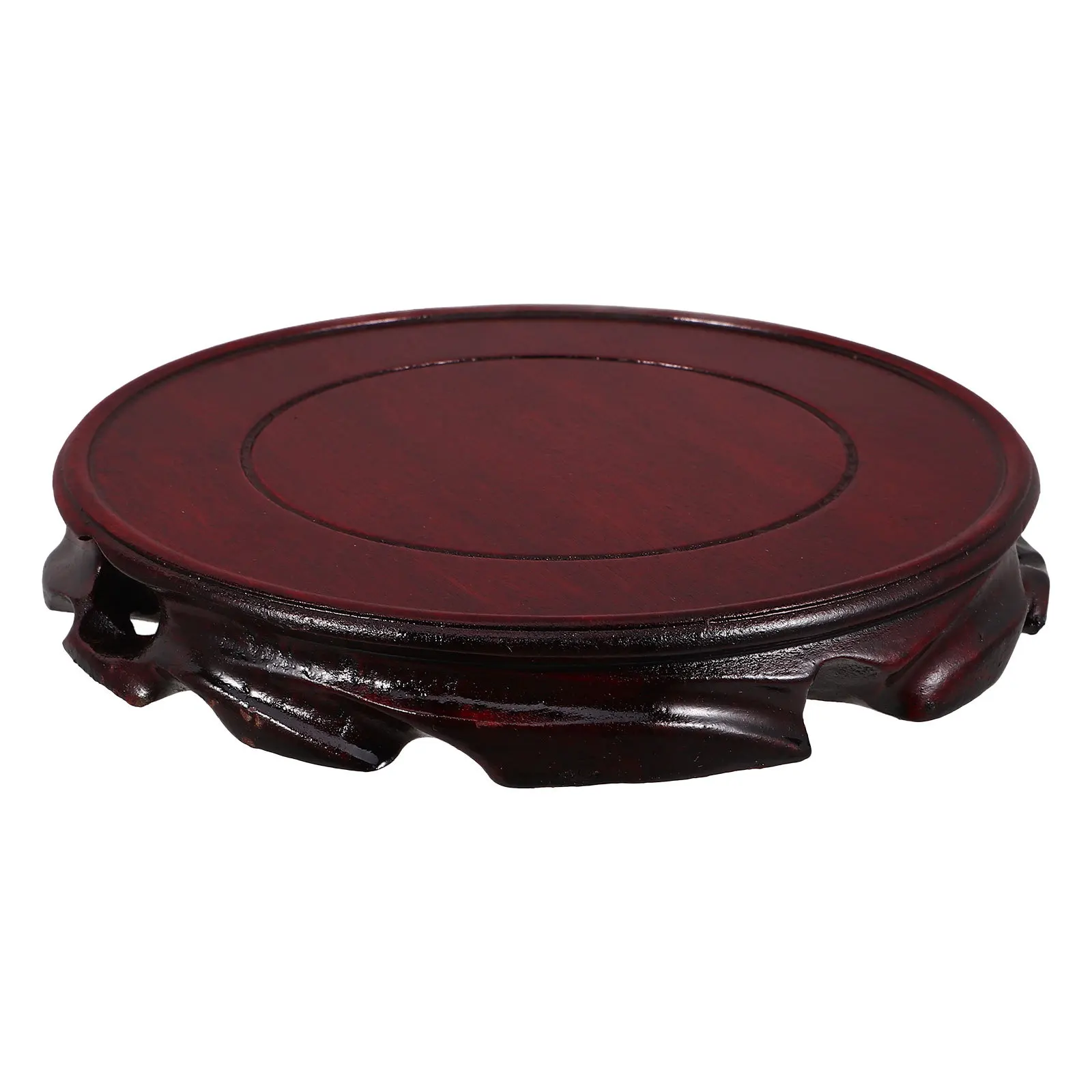 15Cm Wooden Pedestal Stand Oriental Style Vase Base for Bonsai Succulent Plants Holder Table Decor Chinese Wood Display Stand