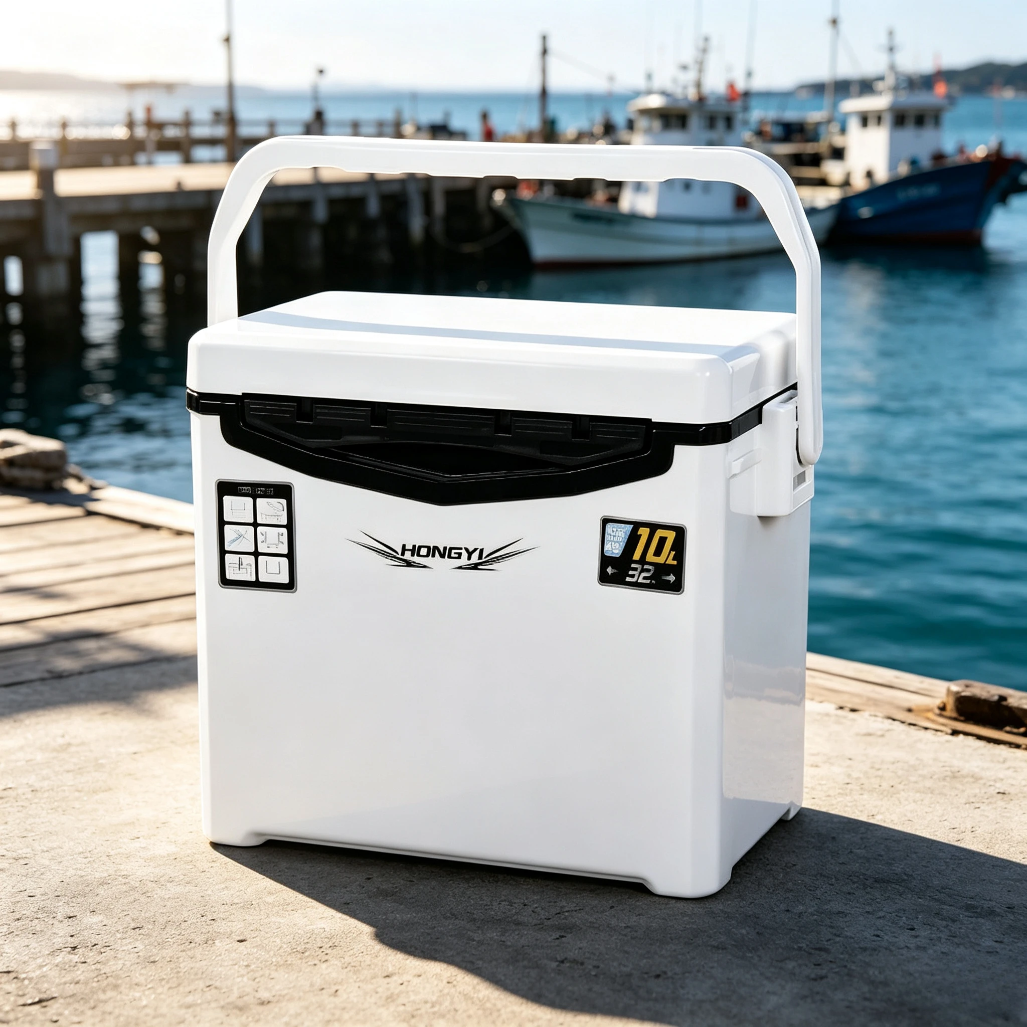 One‑Piece Insulated Sea Fishing Cooler Box, Portable Outdoor Camping Cold Box, Multifunctional Incubator for Stall, Takeaway