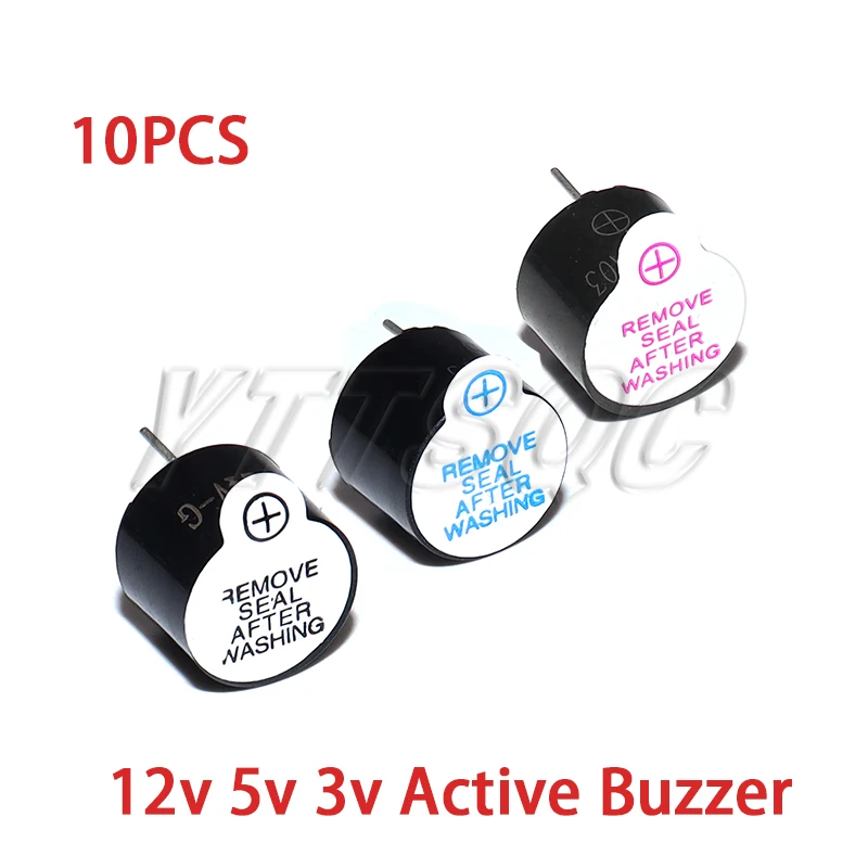 10PCS 12*9.5MM 3V 3.3V 5V 12V Active Buzzer Magnetic Long Continous Beep Tone