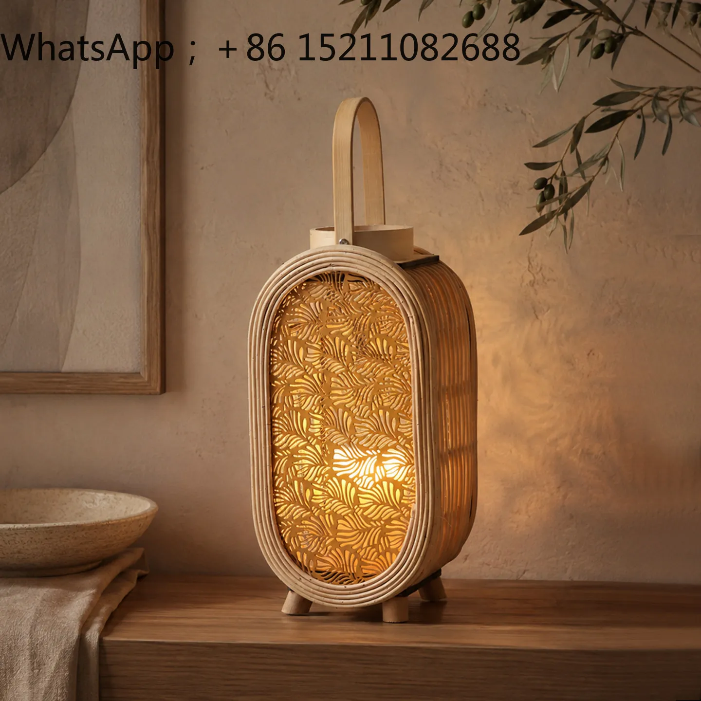 LLY rattan home atmosphere light villa shopping mall chess room bed and breakfast decoration candlestick ornament