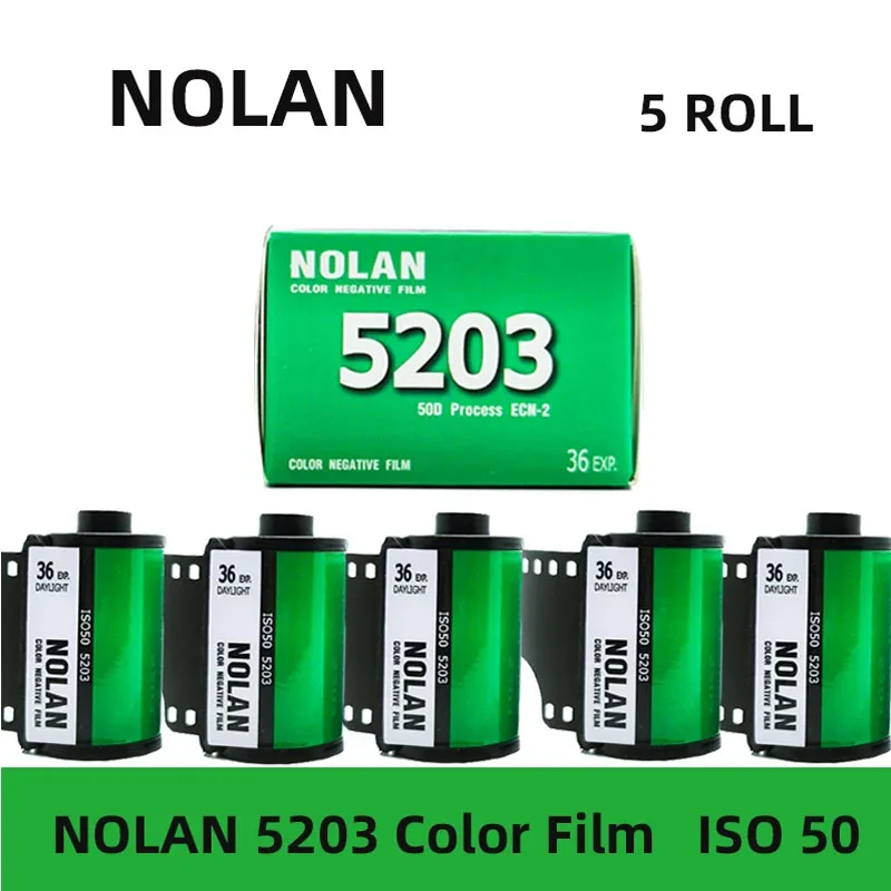 1-5Roll Nolan 5203 135 Color Film Roll Negative Flm ECN2 Processing iso 250/500/50 36EXP/roll  For Kodak Fuji 135 film Cameras