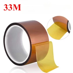 10-50MM Width High-Temperature Heat Resistant Adhesive Tape Gold 33M Tape Polyimide Residue for Masking Soldering Etc