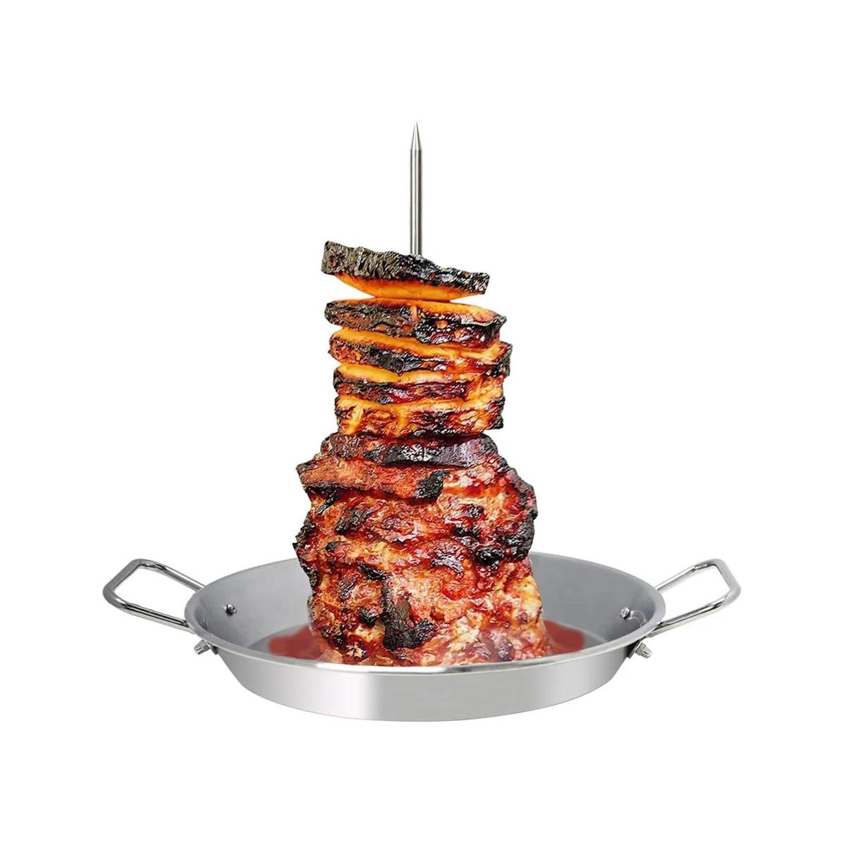 A14G-Vertical Skewer for Grill-Al Pastor Skewer Brazilian Vertical Spit Stand for Tacos Al Pastor, Shawarma, Kebabs,