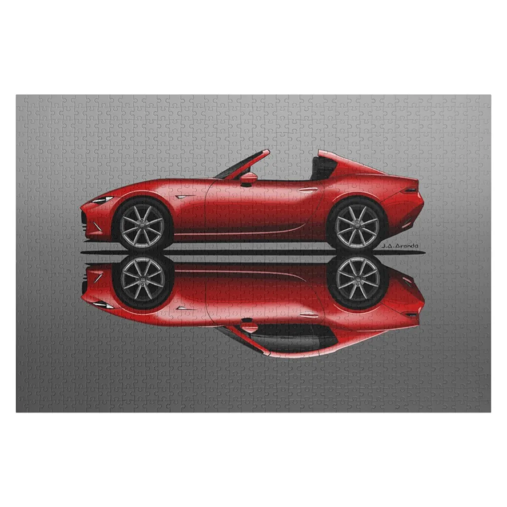 My drawing of the open and closed red open and closed RF roadster convertible Japanese sports car Jigsaw Puzzle