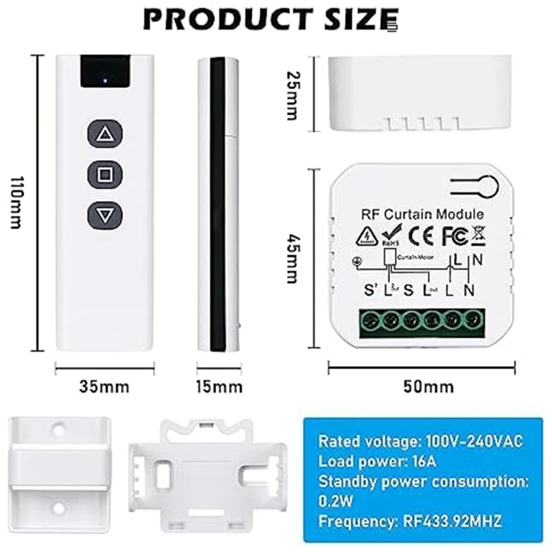 Tuya Wifi Smart Curtain Switch Controllers Roller Blinds Shutter Motor Smart Life APP Remote Control Alexa Google Home Durable
