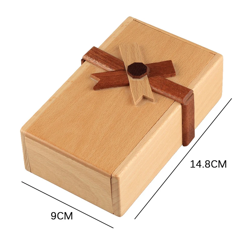 Wooden Puzzle Box With Secret Compartment IQ Games Adults Surprise Gift Party Favor Valentines Birthday Juegos De Ingenio