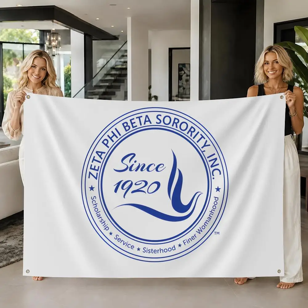 Art Z-Zeta Phi Beta Sorority Flags flag For Room Dorm Camping Picnic Art Style Garage Bar wall Decoration Banner