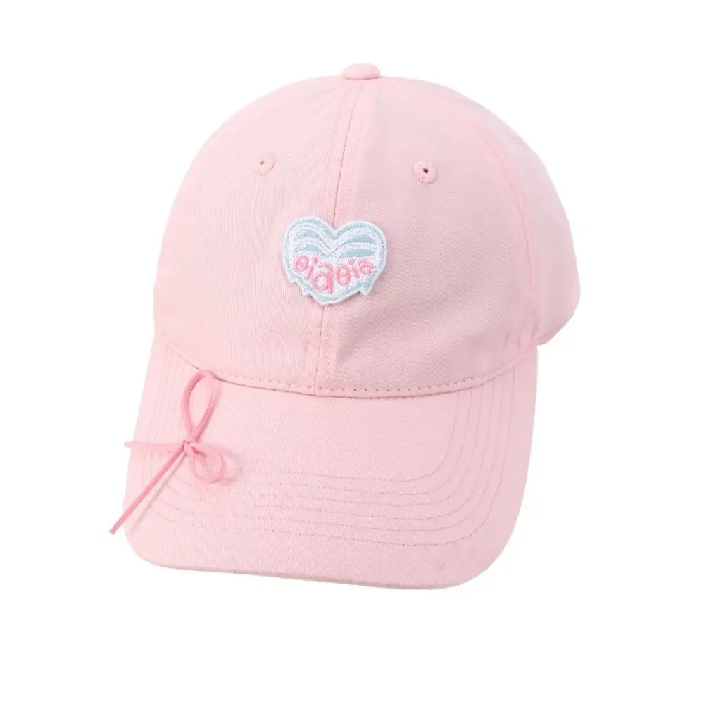 

Simple Embroidery Love Heart Baseball Cap Sunscreen Snapback Sun Hat Cotton Korean Style Peaked Cap Sports