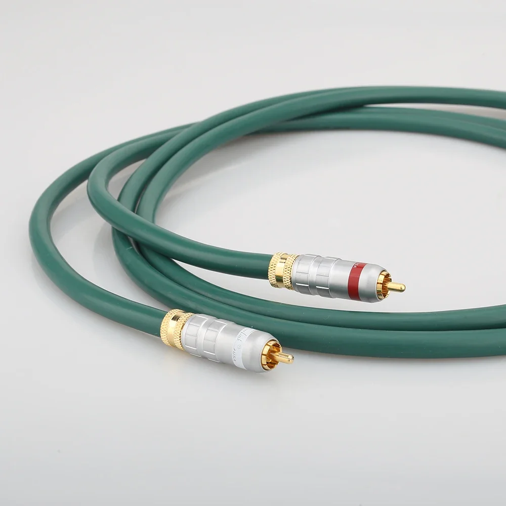 สายเชื่อมต่อเสียงไฮไฟเกรดเสียง สายสัญญาณเสียง RCA ทองแดงบริสุทธิ์