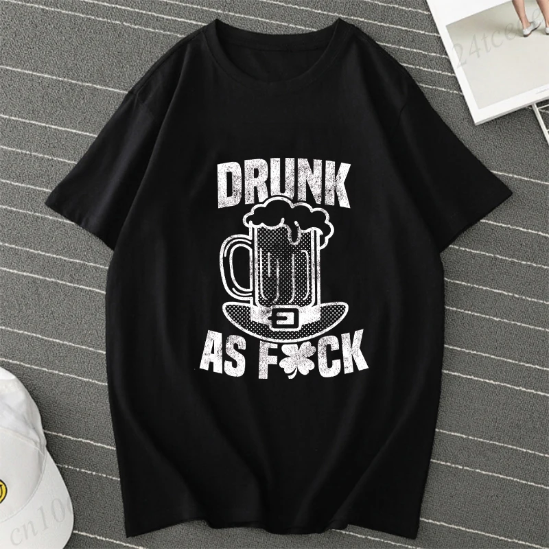 St Patricks Mens T-Shirt Funny Shamrock Beer Graphic Y2k Tops Fashion Short Sleeve Tees Drinking Lover Oversized Male Clothing