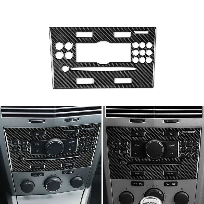 

For Vauxhall Opel Astra H MK5 2004 2005 2006 2007 2008 2009 2010 Soft Carbon Fiber Sticker Car Interior CD AC Frame Panel Trim